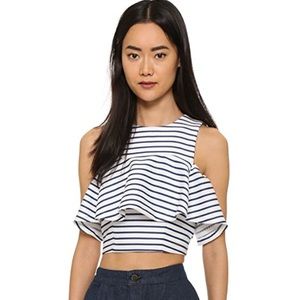 J.O.A. Flounce crop top